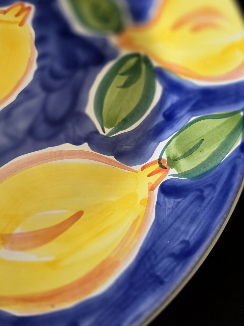 Eduardo Alves & Filhos Portugal Hand Painted Lemon 14” Serving Platter - Picture 6 of 11
